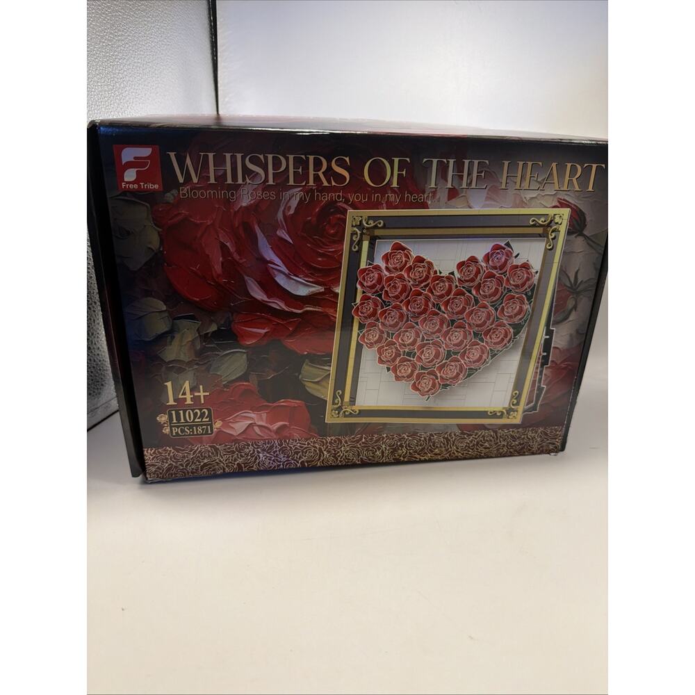 Red Rose Building Set Compatible with Flowers Bouquet 1871 Pieces